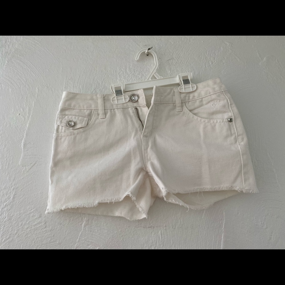 White jean shorts
